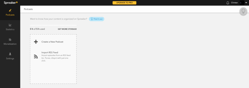 Create a new podcast