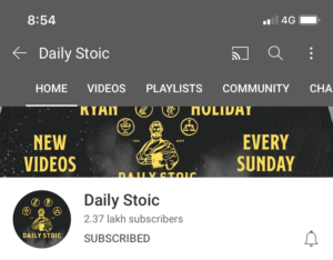 Daily Stoic's banner art, with the top of the image being cut out.