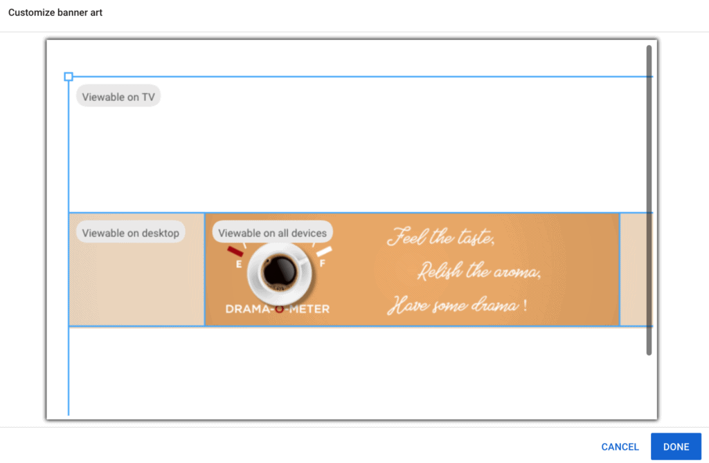 An image showing where you can view the portions of your image viewable on all devices, on desktop, and on TV.