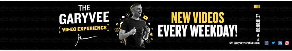 Gary Vaynerchuk's banner image that incorporates his profile picture into it.