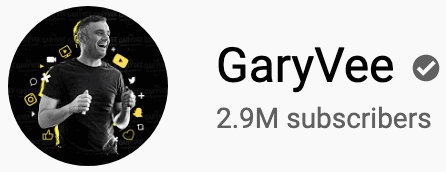GaryVee channel, with a profile picture of Gary Vaynerchuk surrounded by social media icons.