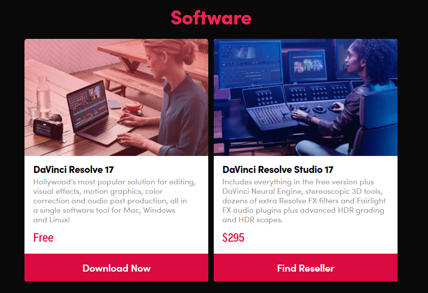 Annual Plan Charges of DaVinci Resolve17