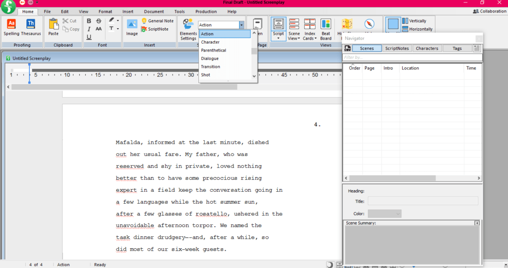 Final Draft Best Screenwriting Software