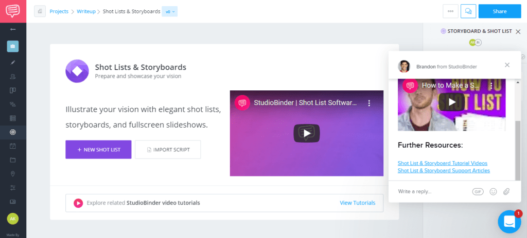 Studio Binder Best Screenwriting Software
