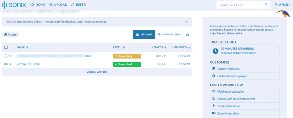 Sonix Transcription Software