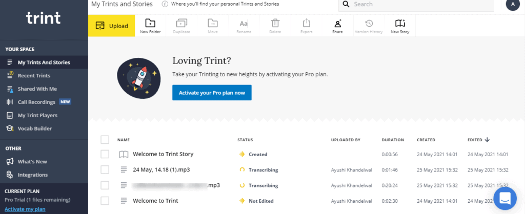 Trint Transcription Software