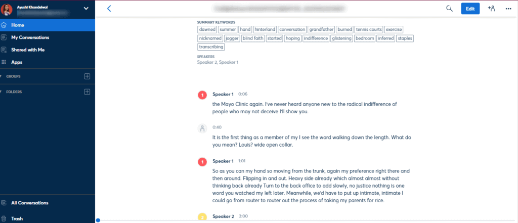 Otter transcription software