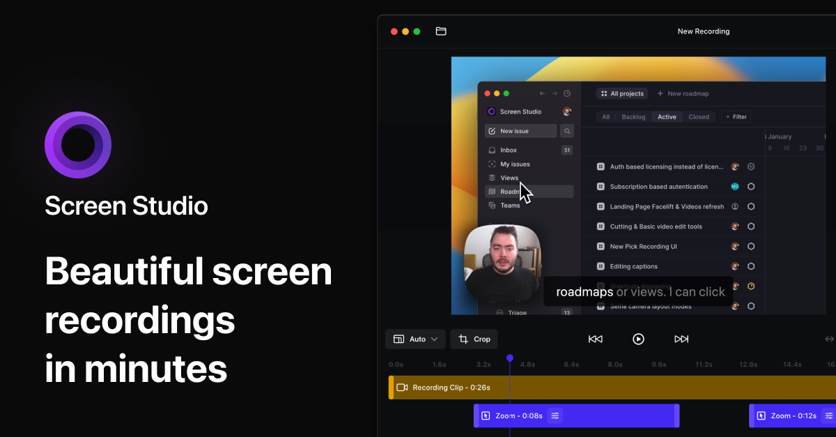 Screen Studio Mac screen recorder screenshot