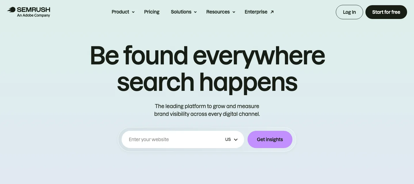 Semrush homepage